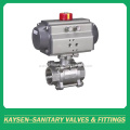 Sanitary pneumatic three pieces female threaded ball valves